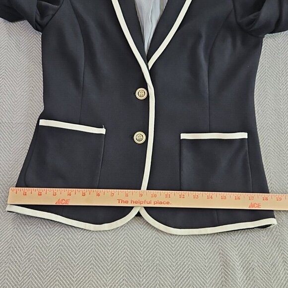 Talbots Aberdeen Blazer Size 4 (34" Chest) Classic Preppy Two Button Navy Blue - Picture 8 of 16